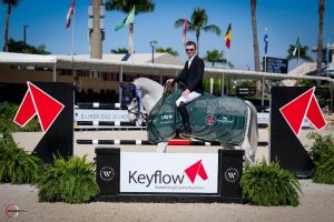 Philip McGuane & "My Lady Van De Krekel", presented as winners of the $32,000 CSI3* Keyflow Feeds USA 1.45m Power & Speed. © Sportfot
