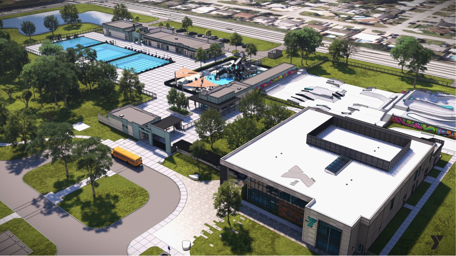 Rendering YMCA of the Palm Beaches Campus Overview