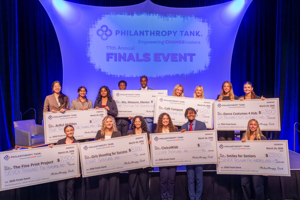 Student CHANGEmakers with their funding awards at the Philanthropy Tank's 11th Annual Finals Event at the Kravis Center in West Palm Beach.