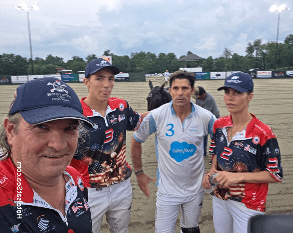 L to R: Team Captain Tareq Salahi, Artemio Figueras, Nacho Figueras, & Delfina Figueras. Photo Credit: Courtesy of International Polo Tour®