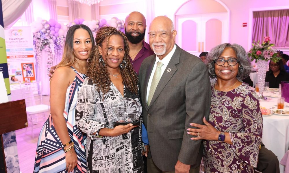 Bentoria Murray, Caregiver Award Recipient Angela T. Williams, Ricky Petty, Vice Mayor Woodrow Hay, Tequesta Alston