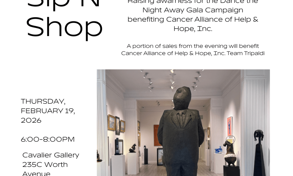 Rotary Club x Cavalier Gallery Sip n Shop Flyer 2.19.26 with donation