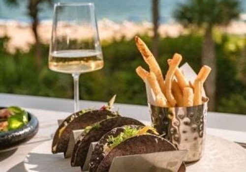 Mahi Mahi Fish Tacos at TAAZA Beach Club
